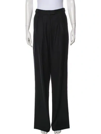 Pre-owned Aya Muse Wool Wide Leg Pants In Black