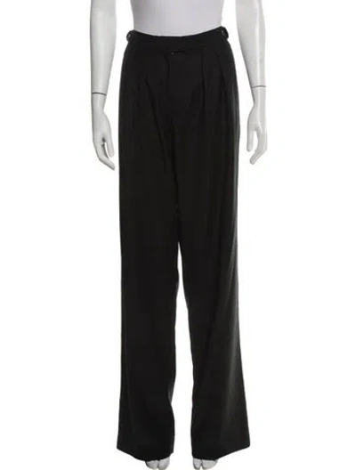 Pre-owned Aya Muse Wool Wide Leg Pants In Black