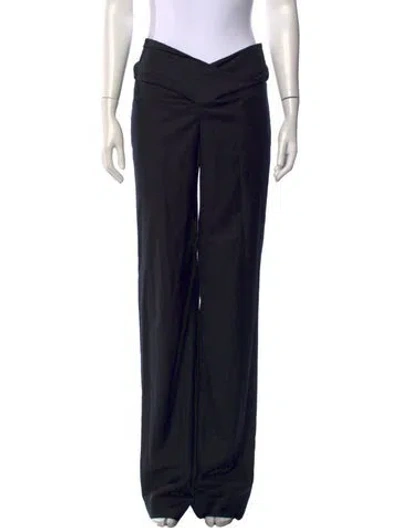 Pre-owned Aya Muse Wool Wide Leg Pants In Black