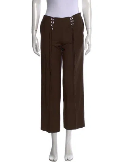 Pre-owned Aya Muse Wool Wide Leg Pants In Brown
