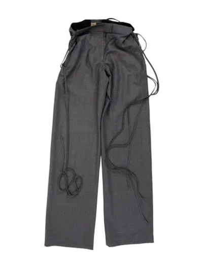 Pre-owned Aya Muse Wool Wide Leg Pants In Grey