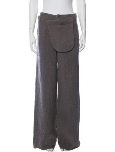 Pre-owned Aya Muse Wool Wide Leg Pants W/ Tags In Gray