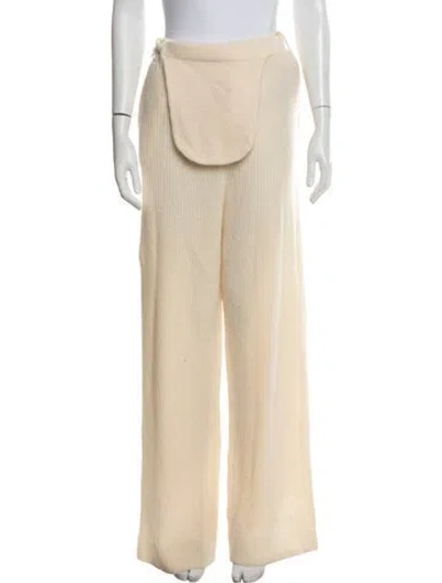 Pre-owned Aya Muse Wool Wide Leg Pants W/ Tags In Neutral