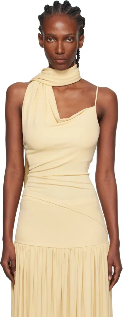 Aya Muse Yellow Asymmetrical Scarf Camisole In Neutral