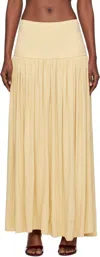 Aya Muse Gathered Jersey Maxi Skirt In Yellow
