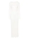 Aya Muse Fine-knit Ultra-long Dress In White