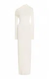 Aya Muse Zenith Off-the-shoulder Draped Silk-blend Maxi Dress In White