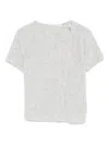 Aya Muse Zip-up Knitted T-shirt In Gray