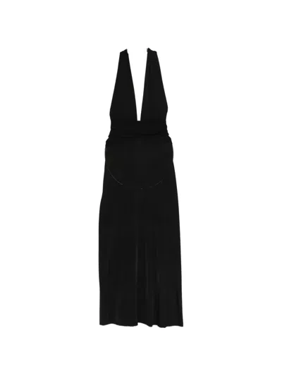 Aya Muse Zirra V-neck Midi Dress In Black