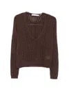 Aya Muse Zula Double-layer Sweater In Brown