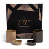 Aya Porcelain Black / Gold / Neutrals Perge Antique Gold And Taba Gold Porcelain Cup & Petite Treat Bowl Gift Box  In Brown