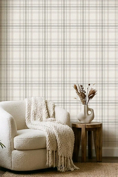 Ayara Heritage Plaid Wallpaper In Neutral