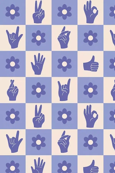 Ayara Retro Hand Signs Wallpaper