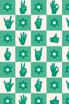 Ayara Retro Hand Signs Wallpaper