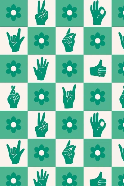 Ayara Retro Hand Signs Wallpaper