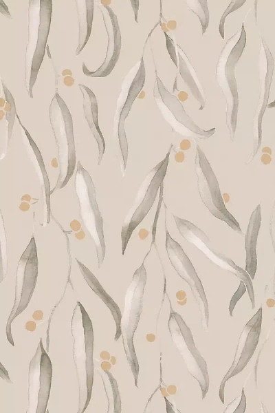 Ayara Wattle Leaves Botanical Wallpaper In Neutral