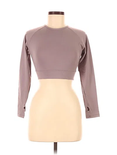 Pre-owned Aybl Long Sleeve Top Gray Mock Neckline Tops
