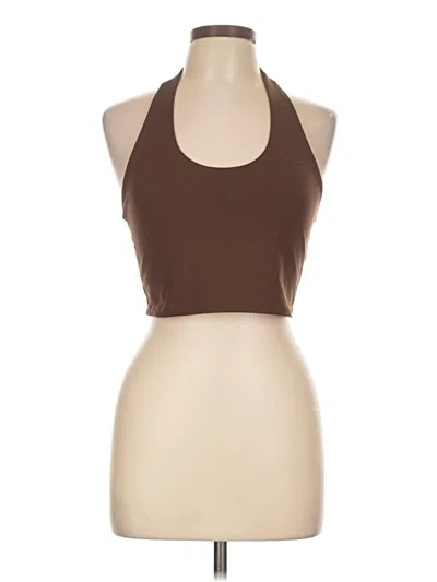 Pre-owned Aybl Tank Top Brown Halter Neckline Tops