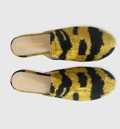 Ayca Women's Silk Ikat Slide In Yellow/black In Multi