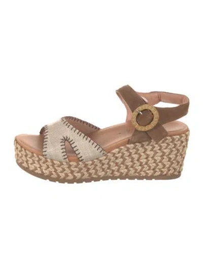 Pre-owned Ayelet By Naot Suede Printed Espadrilles In Neutral