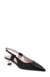 Ayelet By Naot Vida Slingback Pointed Toe Kitten Heel Pump In Black