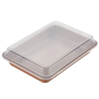 Ayesha Curry Bakeware Nonstick Cake Pan With Lid, 9 Inch X 13 Inch, Copper