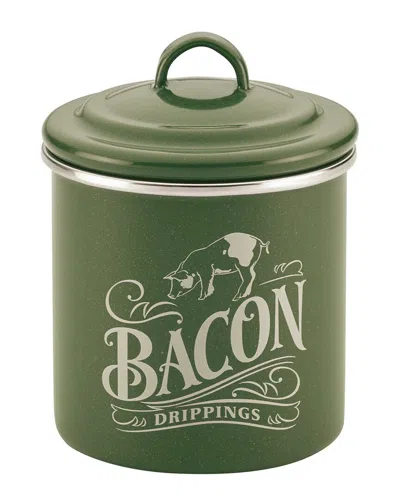 Ayesha Curry Collection Enamel On Steel Bacon Grease Can, 4in X 4in In Green