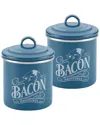 Ayesha Curry Collection Enamel On Steel Bacon Grease Cans, Set Of 2 In Teal