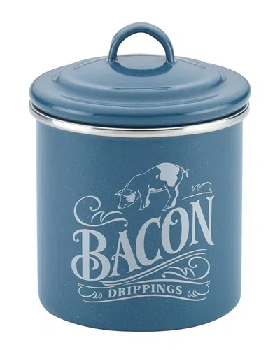 Ayesha Curry Dnu  Collection Enamel On Steel Bacon Grease Can In Teal
