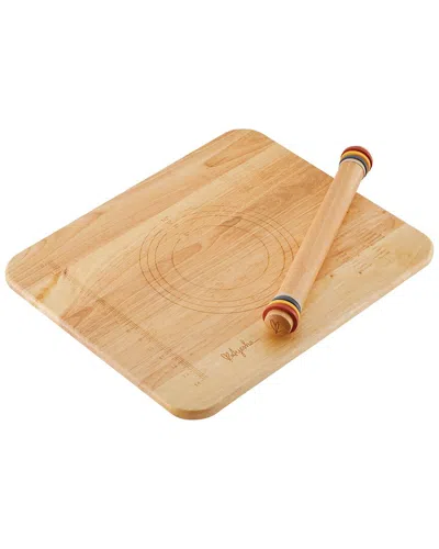 Ayesha Curry Dnu  Pantryware Rolling Pin And Pie Board Set In Brown