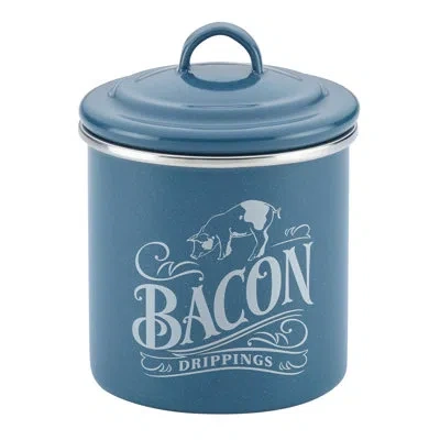 Ayesha Curry Enamel On Steel Bacon Grease Can, 4-inch X 4-inch In Twilight Teal