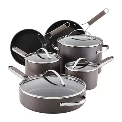 Ayesha Curry Hard Anodized Collection 10-pc. Cookware Set In Black