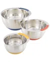 Ayesha Curry Pantryware 3-pc. Stainless Steel Nesting Mixing Bowls Set In Silver