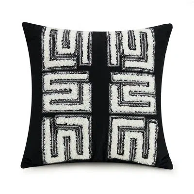 Ayesha Curry Zare Geometric Square Throw Pillow In Black;white