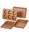 Ayesha Home Collection Ayesha Curry Bakeware 4pc Toaster Oven Set In Copper