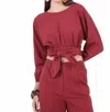 Aylaya Algiers Top In Fig In Burgundy