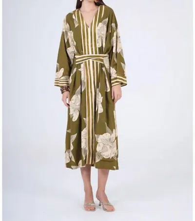 Aylaya Kuala Long Sleeve Dress In Jungle Trails In Multi