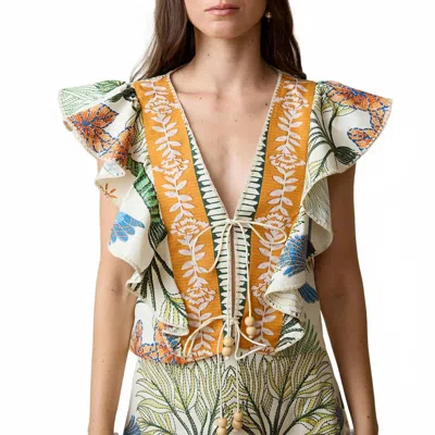 Aylaya Medellin V-neck Top In Paradise Bird In Multi