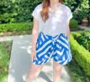 Aylaya Melbourne High-waisted Shorts In Blue/white In Blue