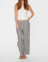 Aylaya Stripe Linen Pant In Black/white In Gray