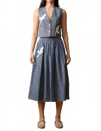 Aylaya Women's Galapagos Skirt In 45% Organic Cotton 55% Hemp In Blue