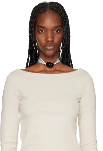 Ayllón Blue & Black Gaelle Choker In Black/mint
