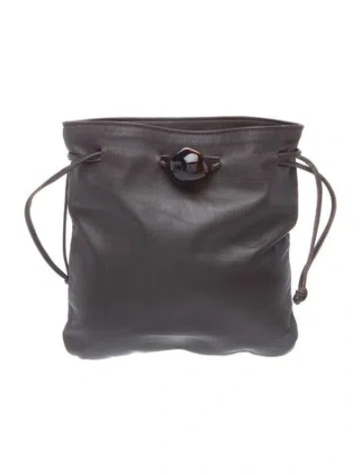 Pre-owned Ayllón Leather Bucket Bag In Grey