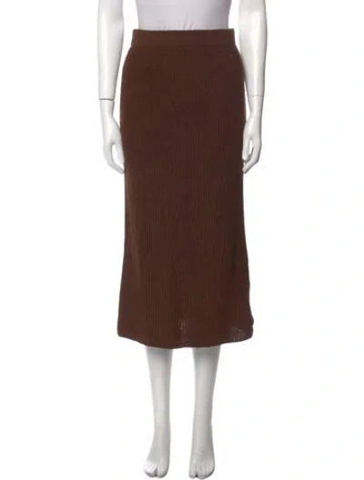 Pre-owned Ayni Alpaca Midi Length Skirt In Brown