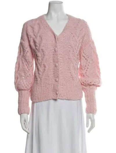 Pre-owned Ayni Alpaca V-neck Sweater In Pink