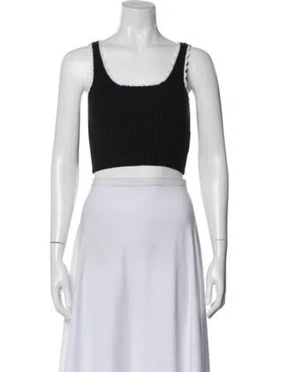 Pre-owned Ayni Baby Alpaca Scoop Neck Crop Top In Black