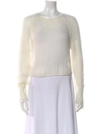 Pre-owned Ayni Baby Alpaca Scoop Neck Sweater In Neutral