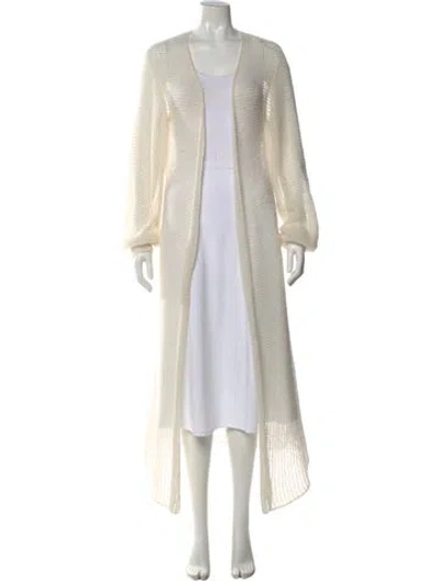 Pre-owned Ayni Cashmere Open Front Sweater In Neutral
