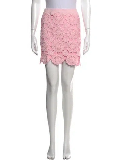 Pre-owned Ayni Lace Pattern Mini Skirt In Pink