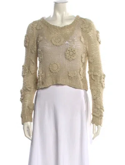 Pre-owned Ayni Scoop Neck Sweater In Neutral